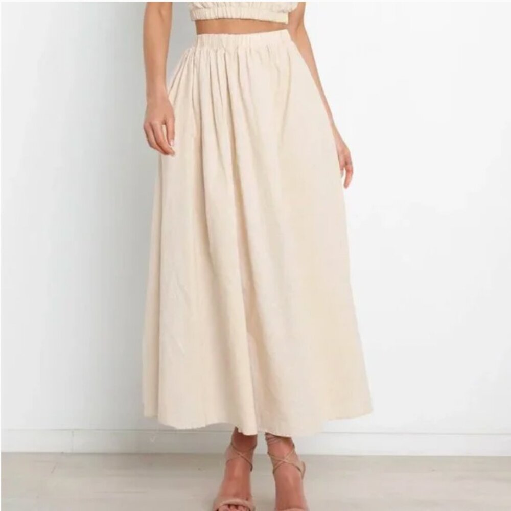 Petal & Pup Cream A-Line Maxi Skirt